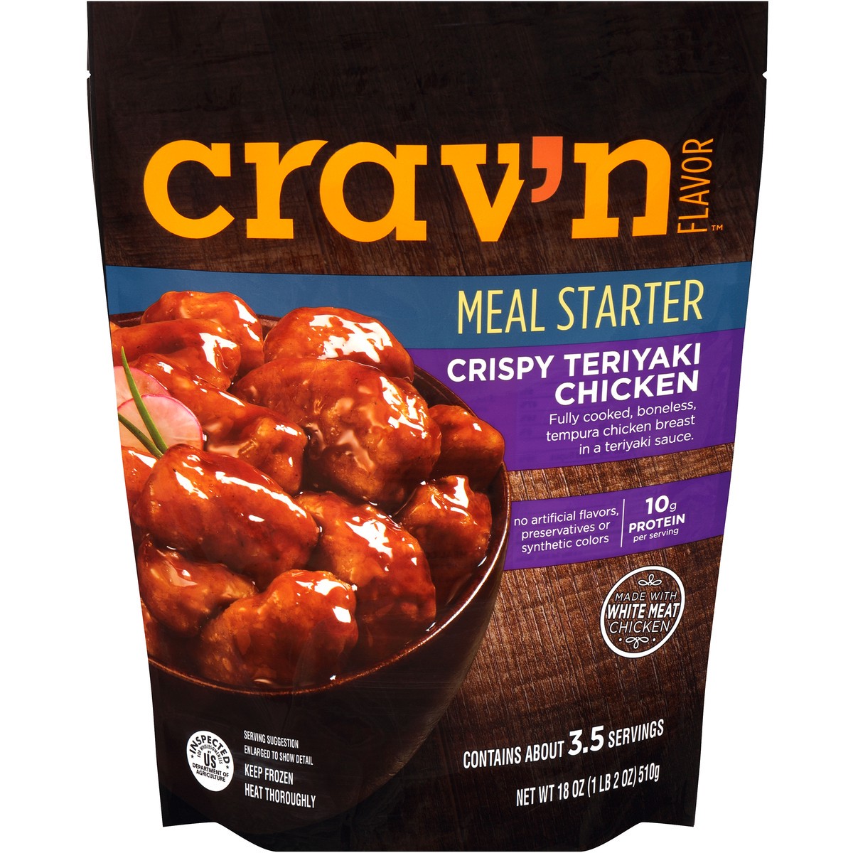 slide 1 of 10, Crav'n Flavor Crispy Teriyaki Chicken Meal Starter, 18 oz