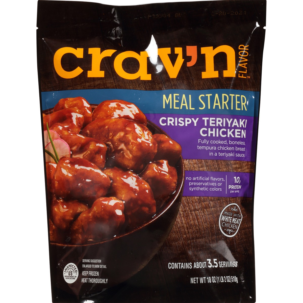 slide 9 of 10, Crav'n Flavor Crispy Teriyaki Chicken Meal Starter, 18 oz