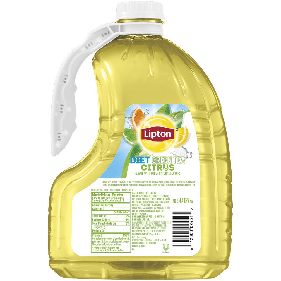 slide 2 of 3, Lipton Green Tea Diet Citrus - 1 Gallon - 1 gal, 128 oz