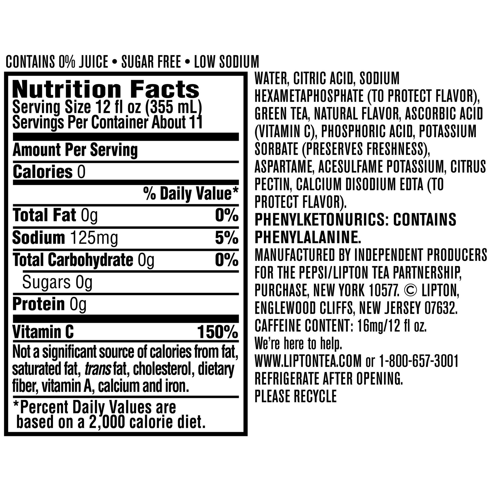 slide 3 of 3, Lipton Green Tea Diet Citrus - 1 Gallon - 1 gal, 128 oz