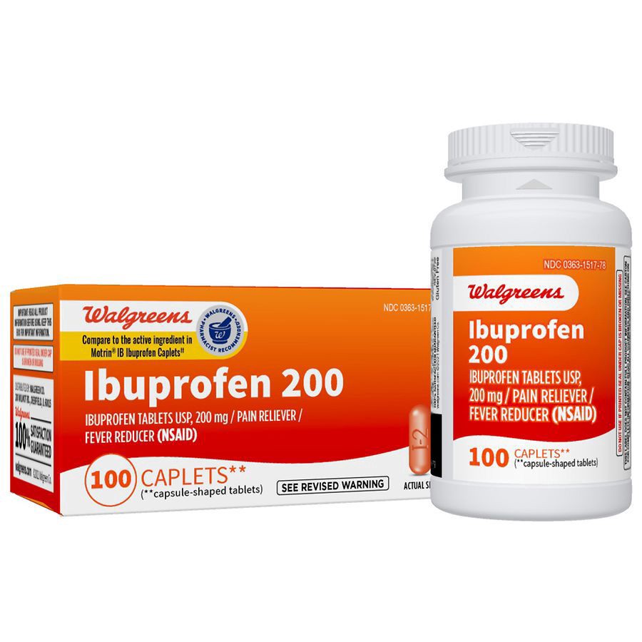 slide 3 of 5, Walgreens Ibuprofen Tablets, 200 mg, Pain Reliever and Fever Reducer, 100 ct