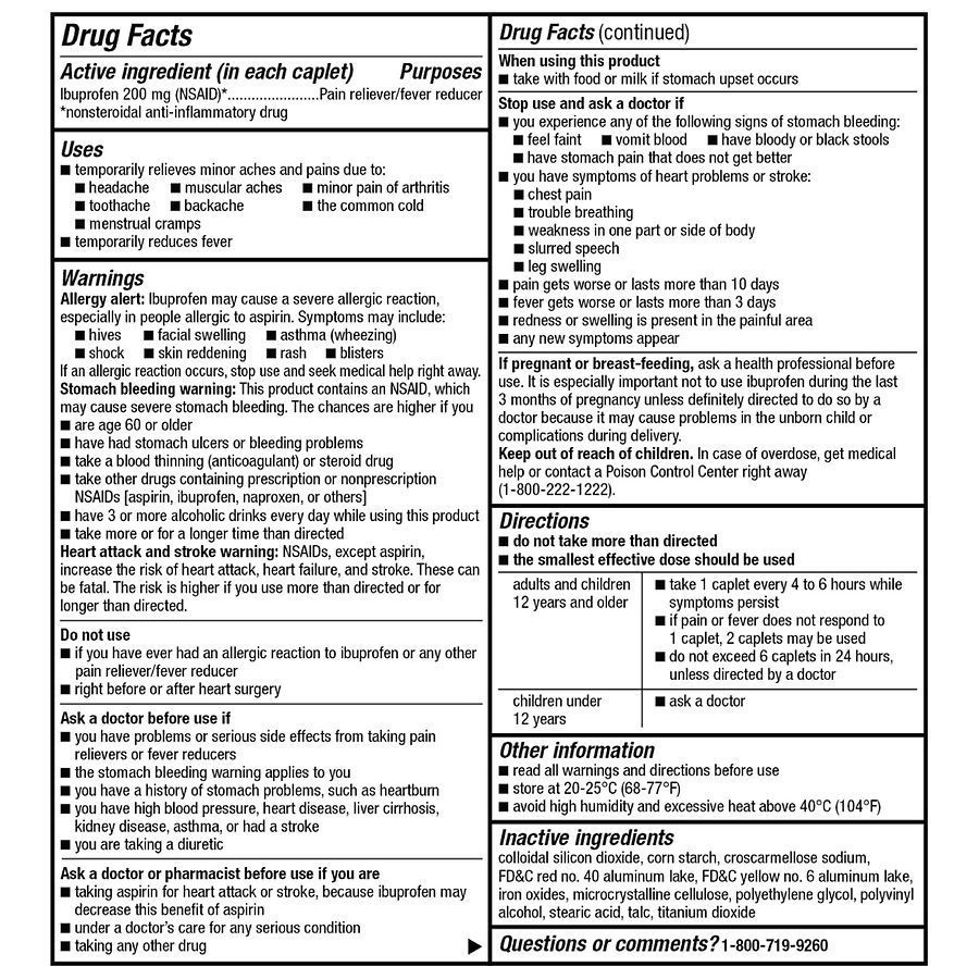 slide 4 of 5, Walgreens Ibuprofen Tablets, 200 mg, Pain Reliever and Fever Reducer, 100 ct