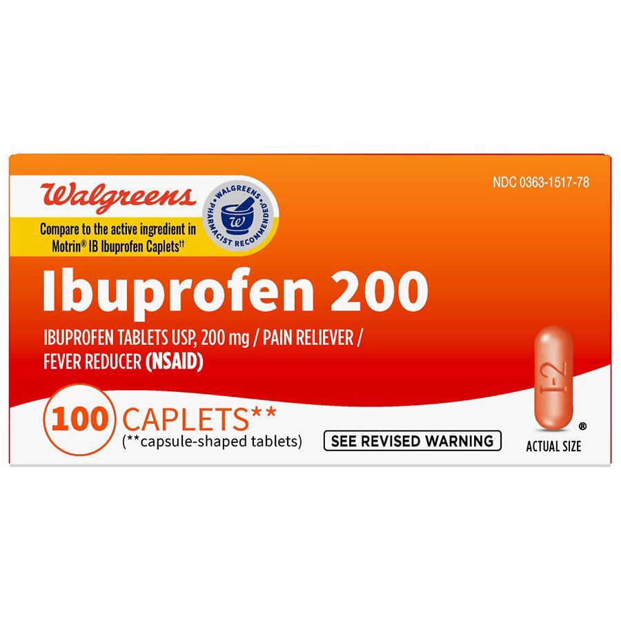 slide 1 of 5, Walgreens Ibuprofen Tablets, 200 mg, Pain Reliever and Fever Reducer, 100 ct
