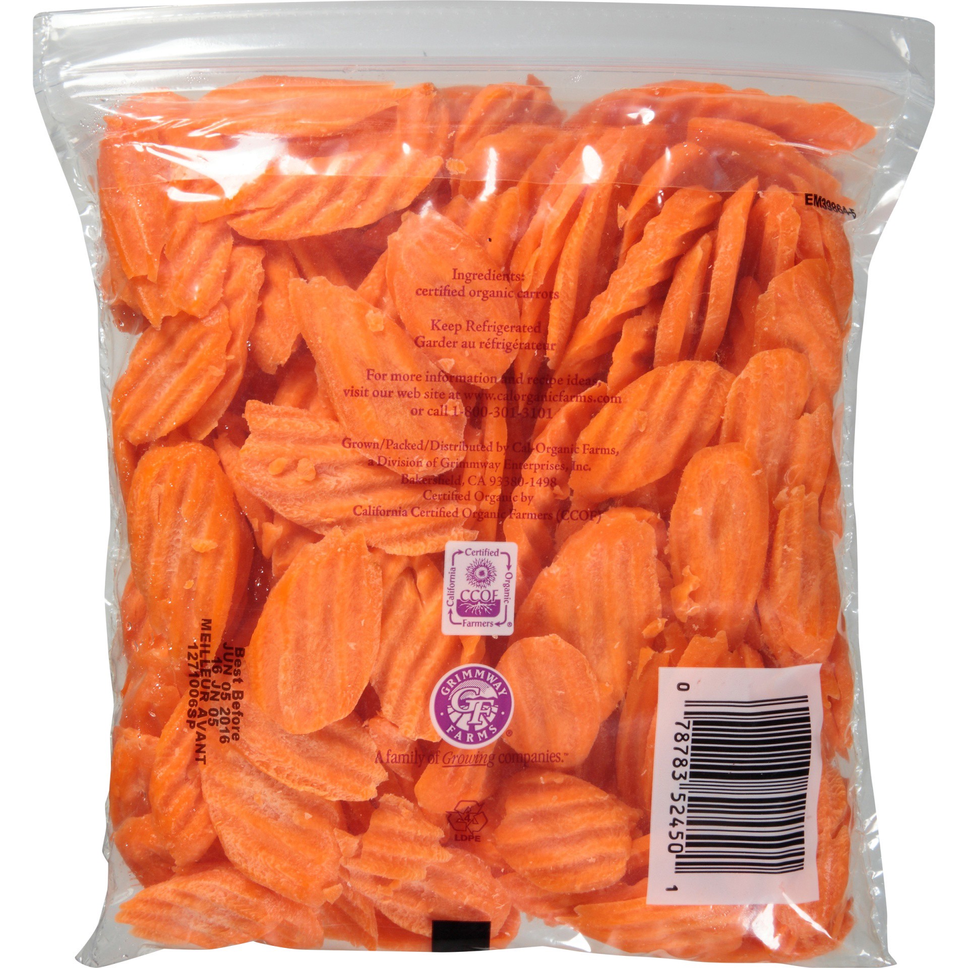 slide 4 of 5, Cal-Organic Farms Organic Carrot Chips, 1 lb