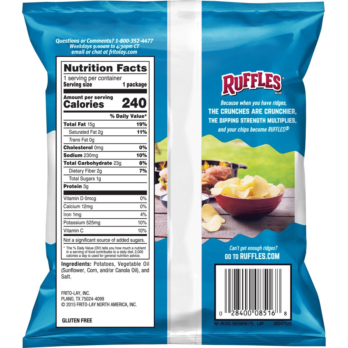 slide 2 of 5, Ruffles Potato Chips, 1.5 oz