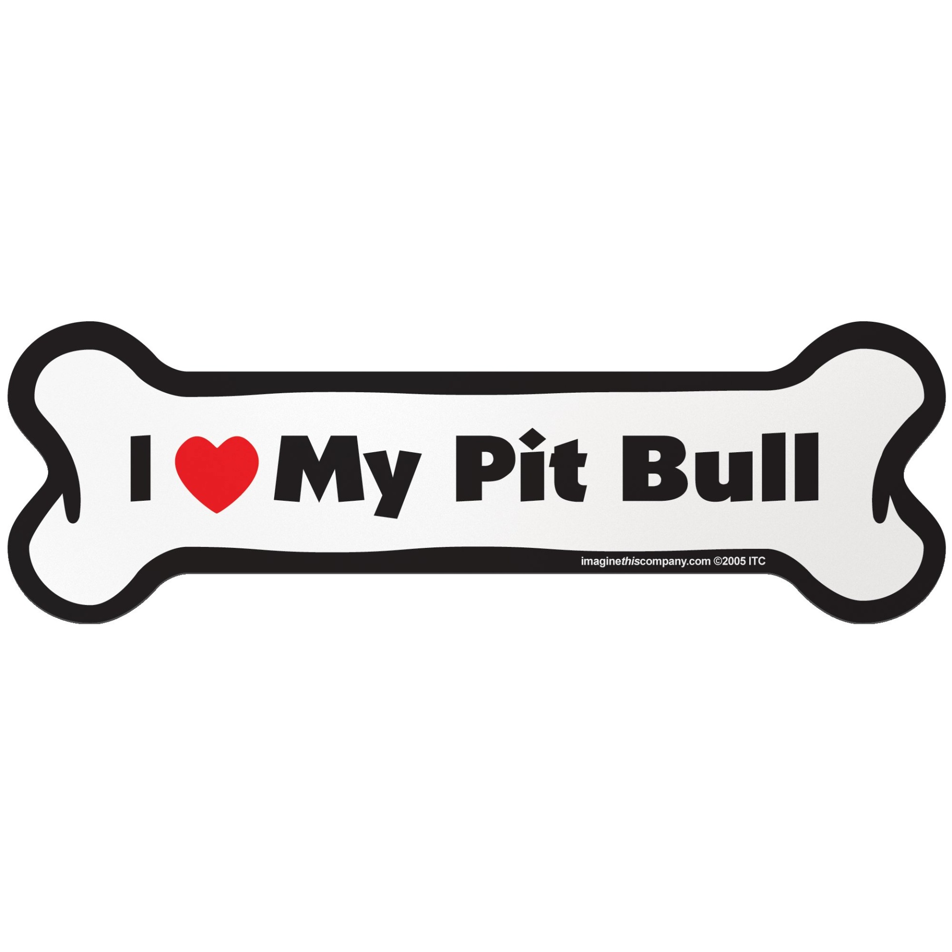 slide 1 of 1, Imagine This "I Love My Pit Bull" Bone Car Magnet, SM