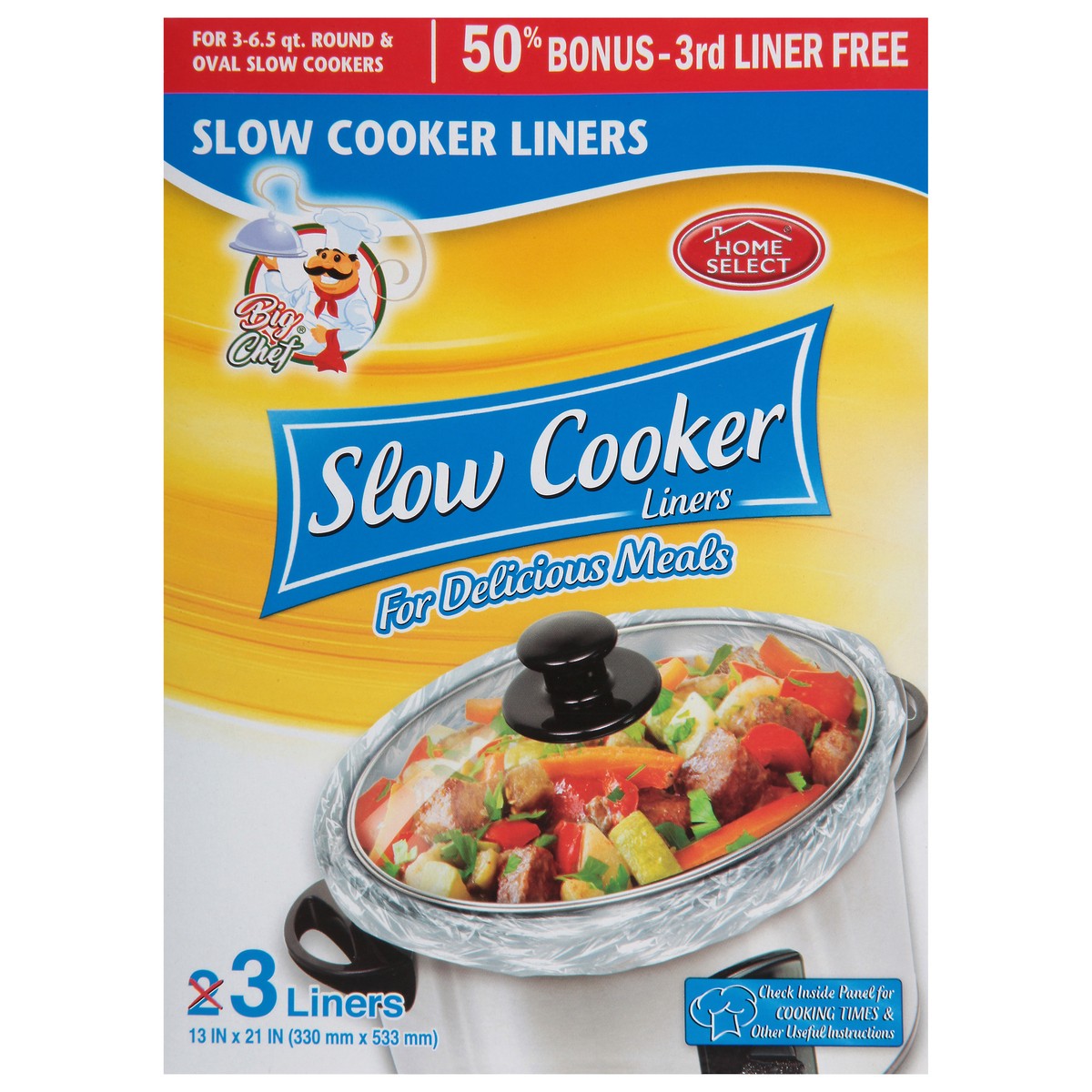 slide 3 of 9, Home Select Regent Slow Cooker Liner 3 Pk, 1 ct