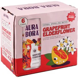 Aura Bora Water Sparkling Elderflower Grapefruit