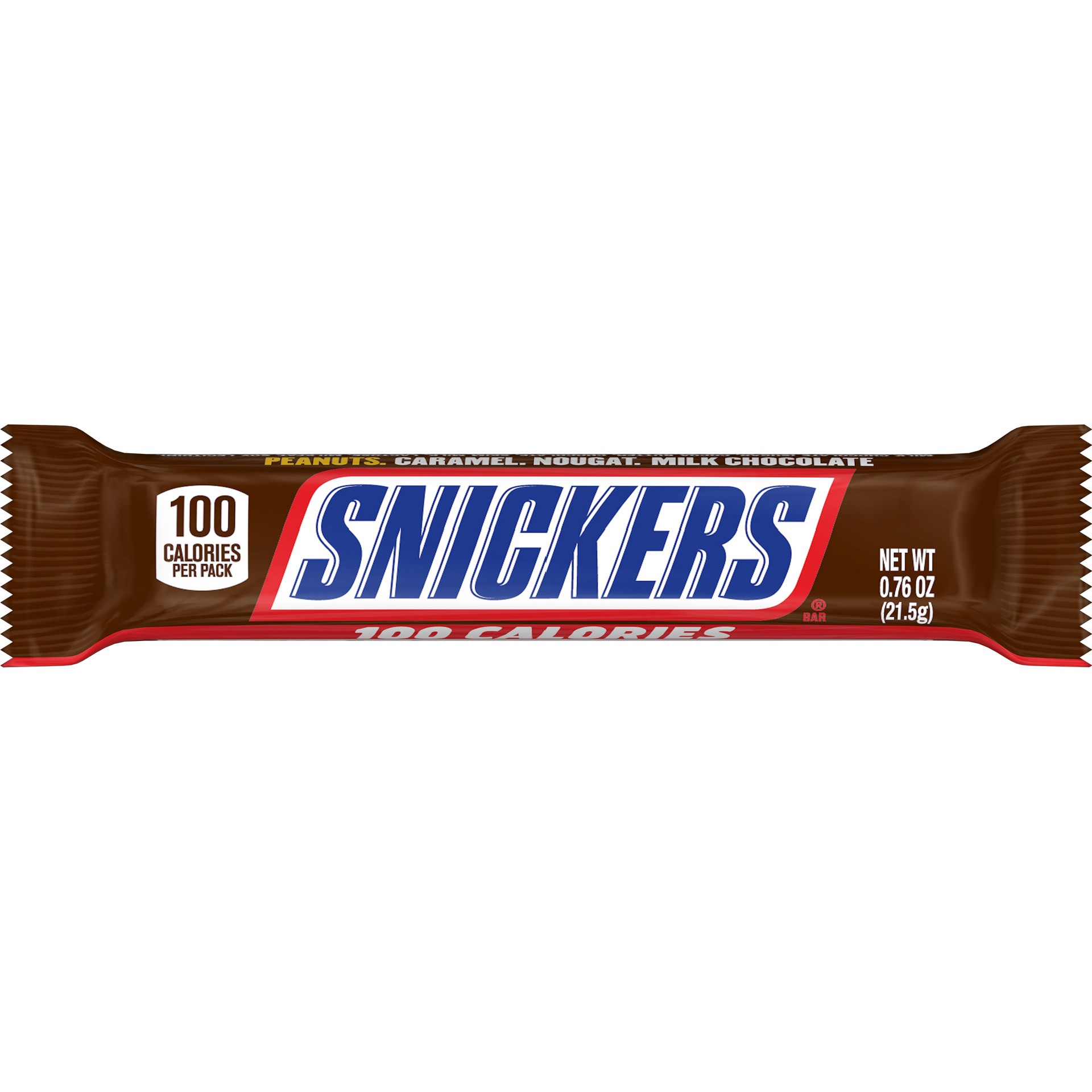 slide 1 of 6, SNICKERS 100 Calories Candy Milk Chocolate Bar, 0.76 oz, 0.76 oz