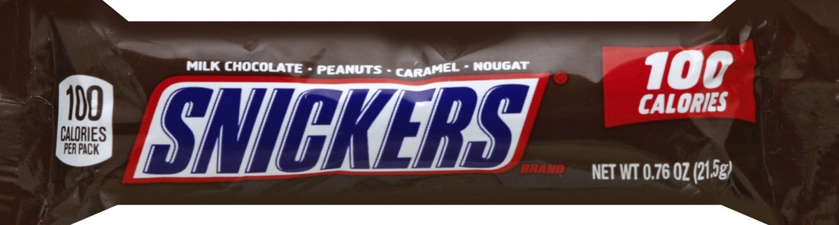 slide 5 of 6, SNICKERS 100 Calories Candy Milk Chocolate Bar, 0.76 oz, 0.76 oz