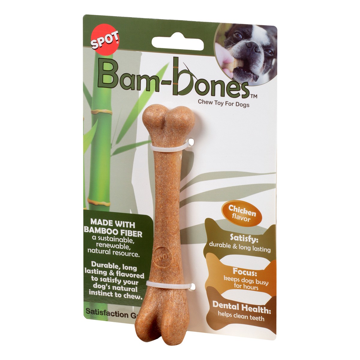 slide 2 of 10, SPOT Bam-Bones Chicken Flavor Dog Chew Toy, 5.75 in