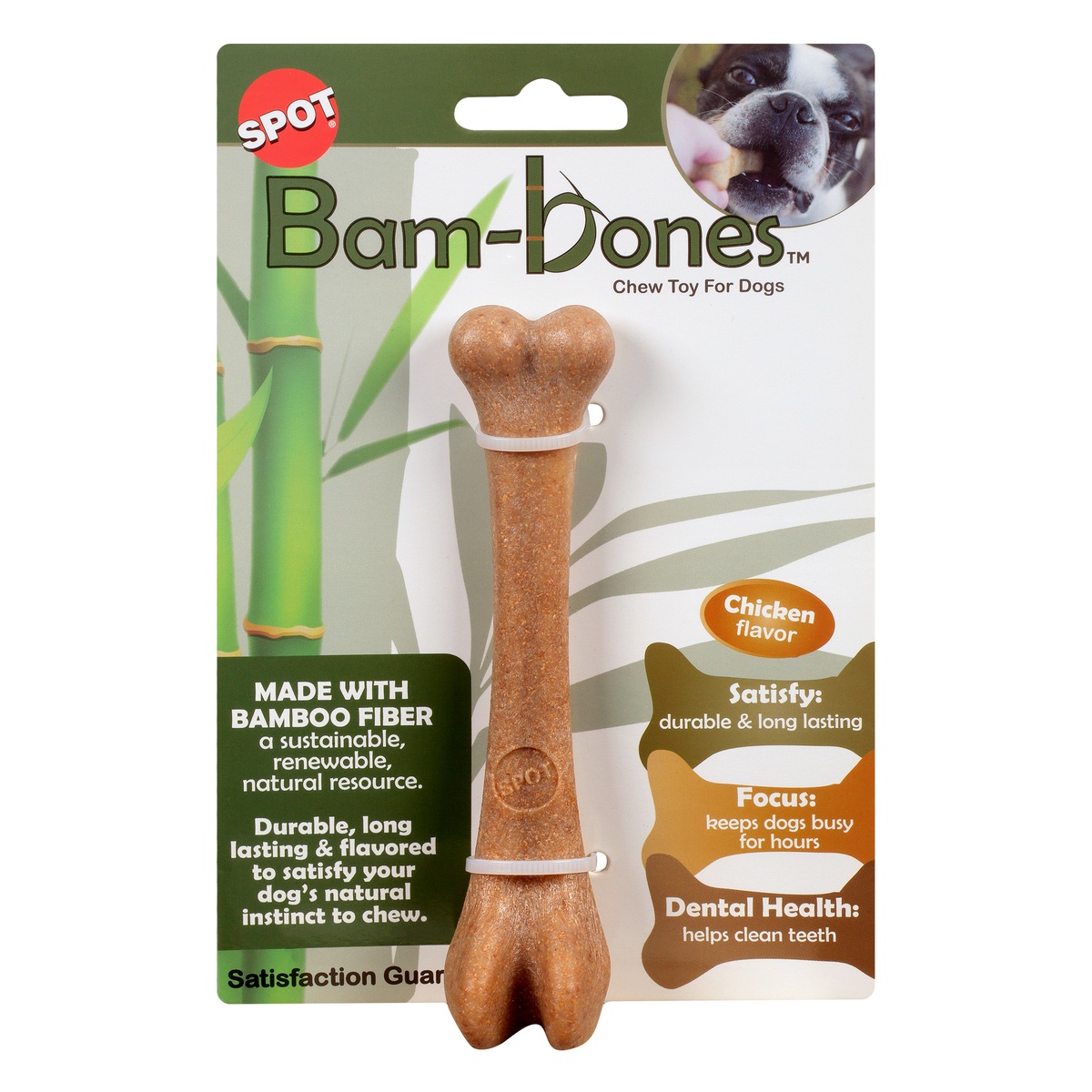 slide 1 of 1, SPOT Bam-Bones Chicken Flavor Dog Chew Toy, 5.75 in