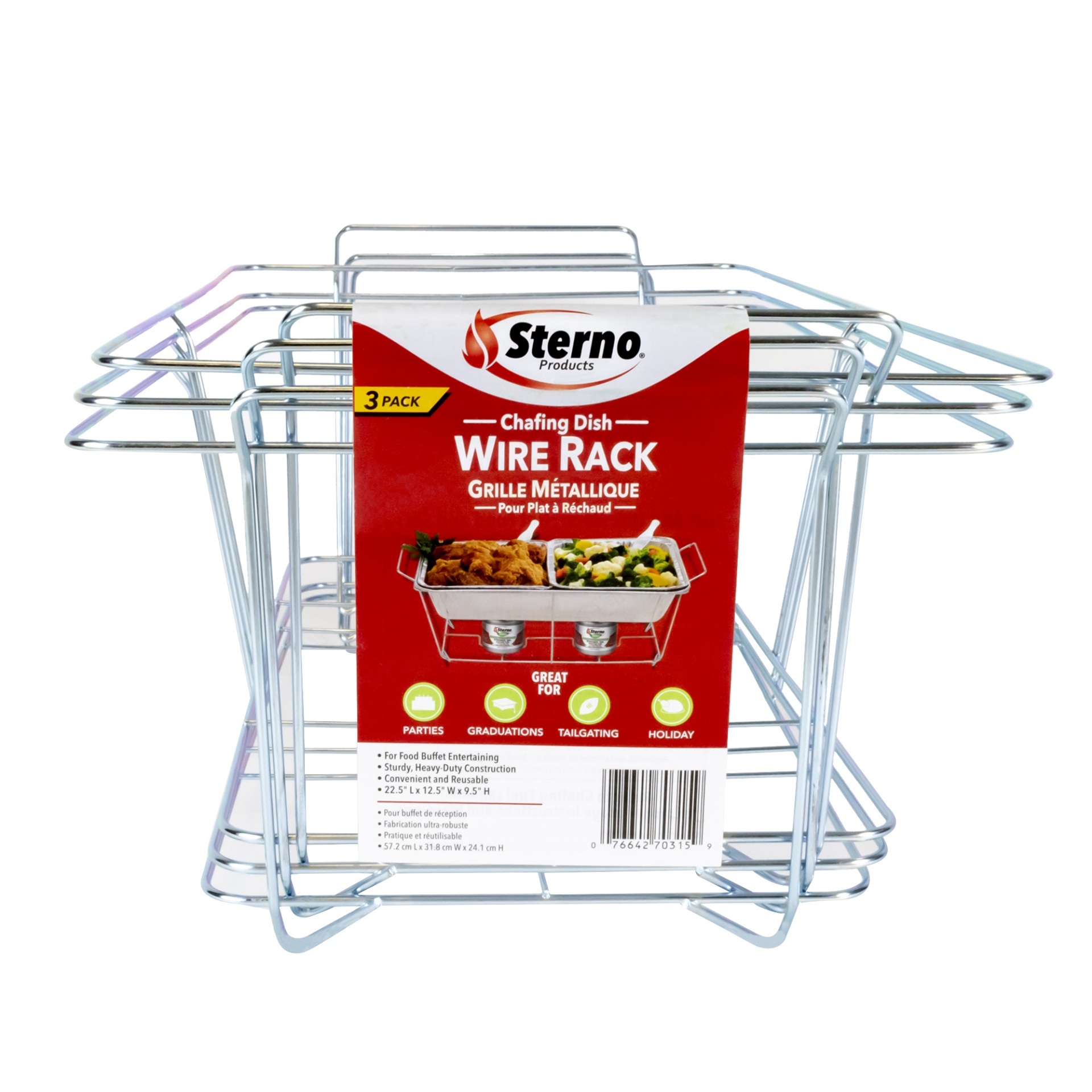 slide 1 of 2, Sterno Chrome Wire Chafing Stand, 3 ct