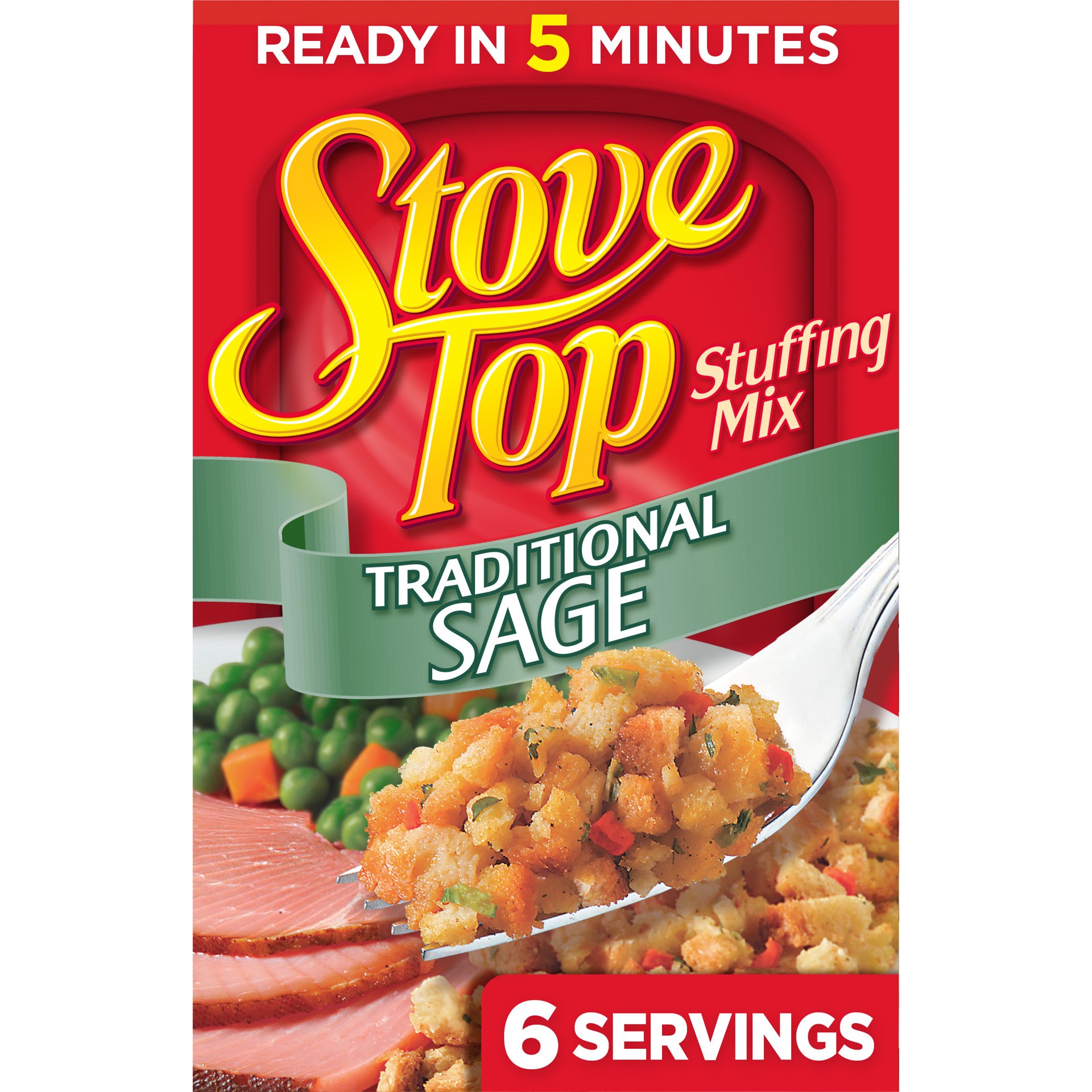 slide 1 of 9, Stove Top Traditional Sage Stuffing Mix, 6 oz Box, 6 oz