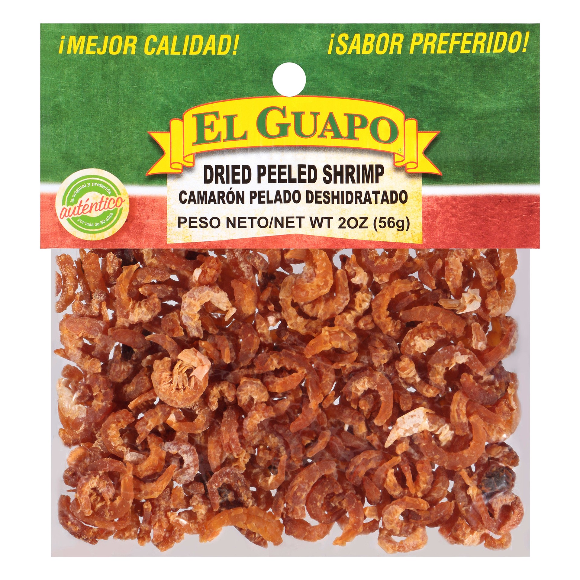 slide 1 of 5, El Guapo Whole Dried Peeled Shrimp (Camaron Pelado Entero Deshidratado, 2 oz