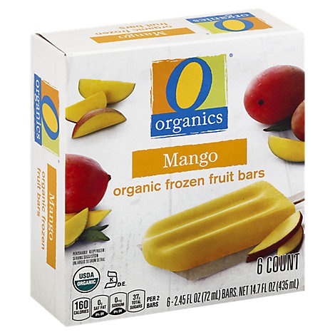 slide 1 of 1, O Organics Fruit Bar Mango, 6 ct2.45 fl. oz.