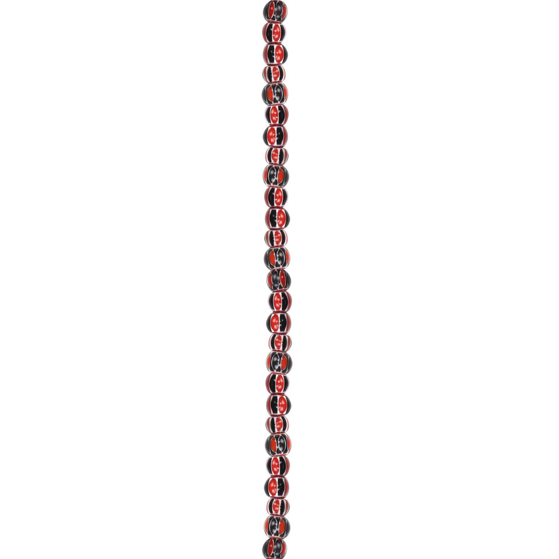 slide 3 of 3, Red, White & Black Lamp Work Glass Beads By Bead Landing, 7mm-10mm