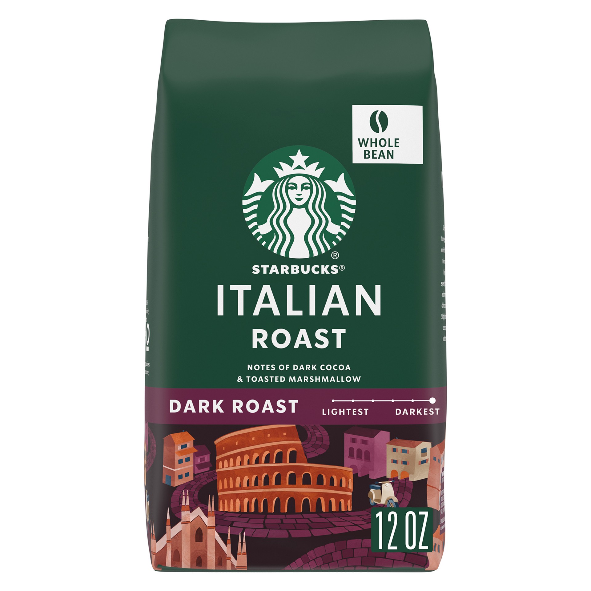 slide 1 of 9, Starbucks Italian Roast Whole Bean Coffee, 12 oz