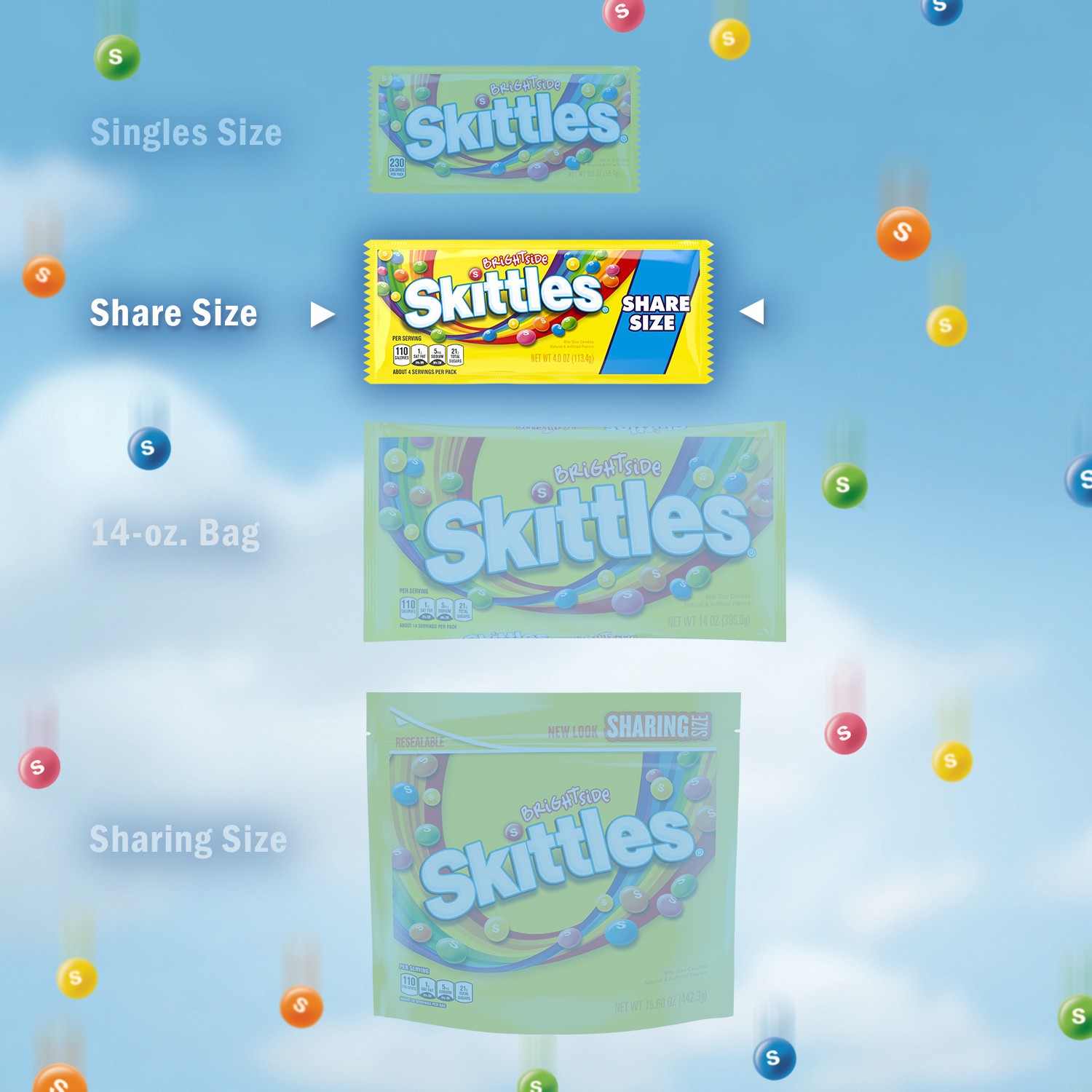slide 4 of 5, Skittles Brightside Chewy Candy, Share Size, 4 oz Bag, 4 oz