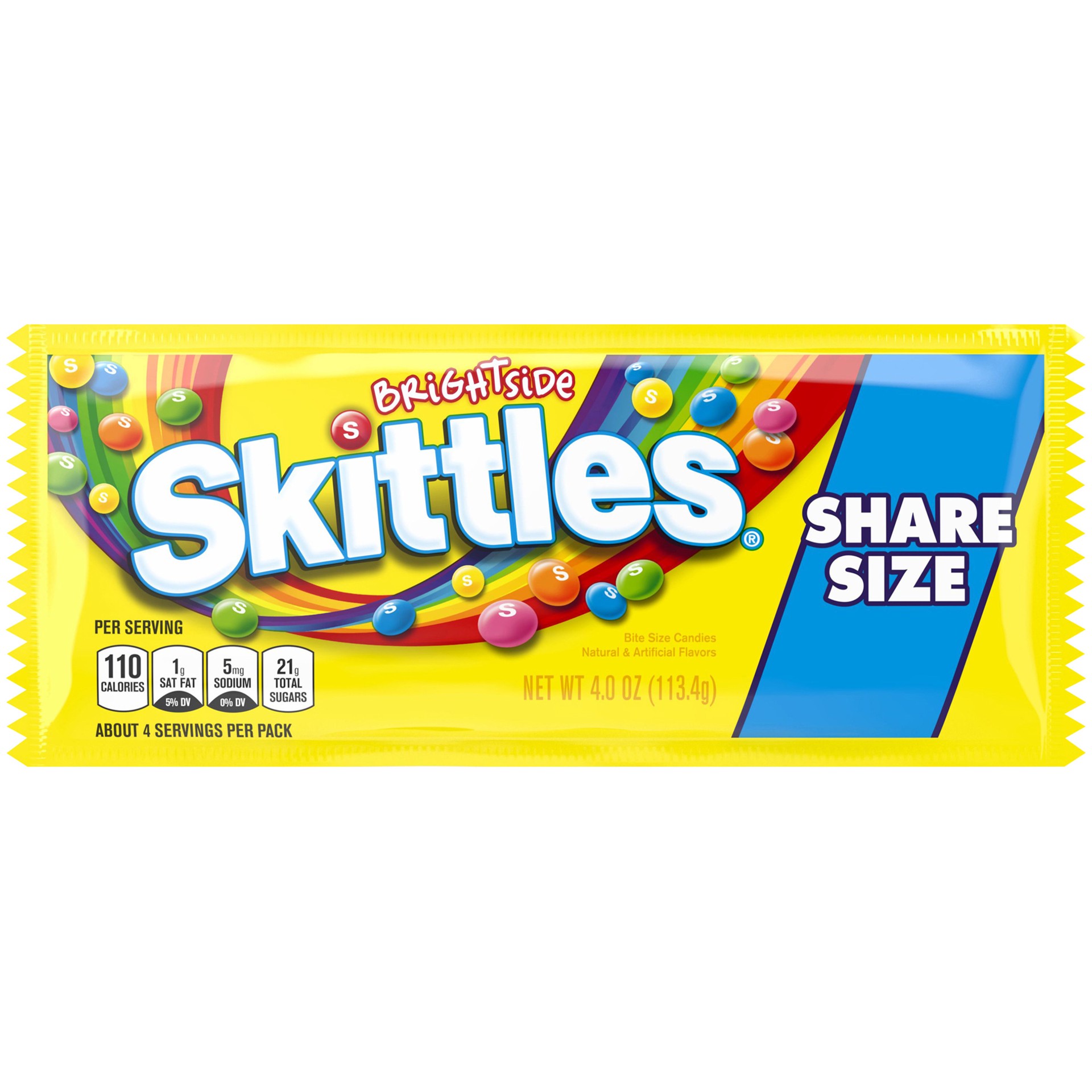 slide 1 of 5, Skittles Brightside Chewy Candy, Share Size, 4 oz Bag, 4 oz