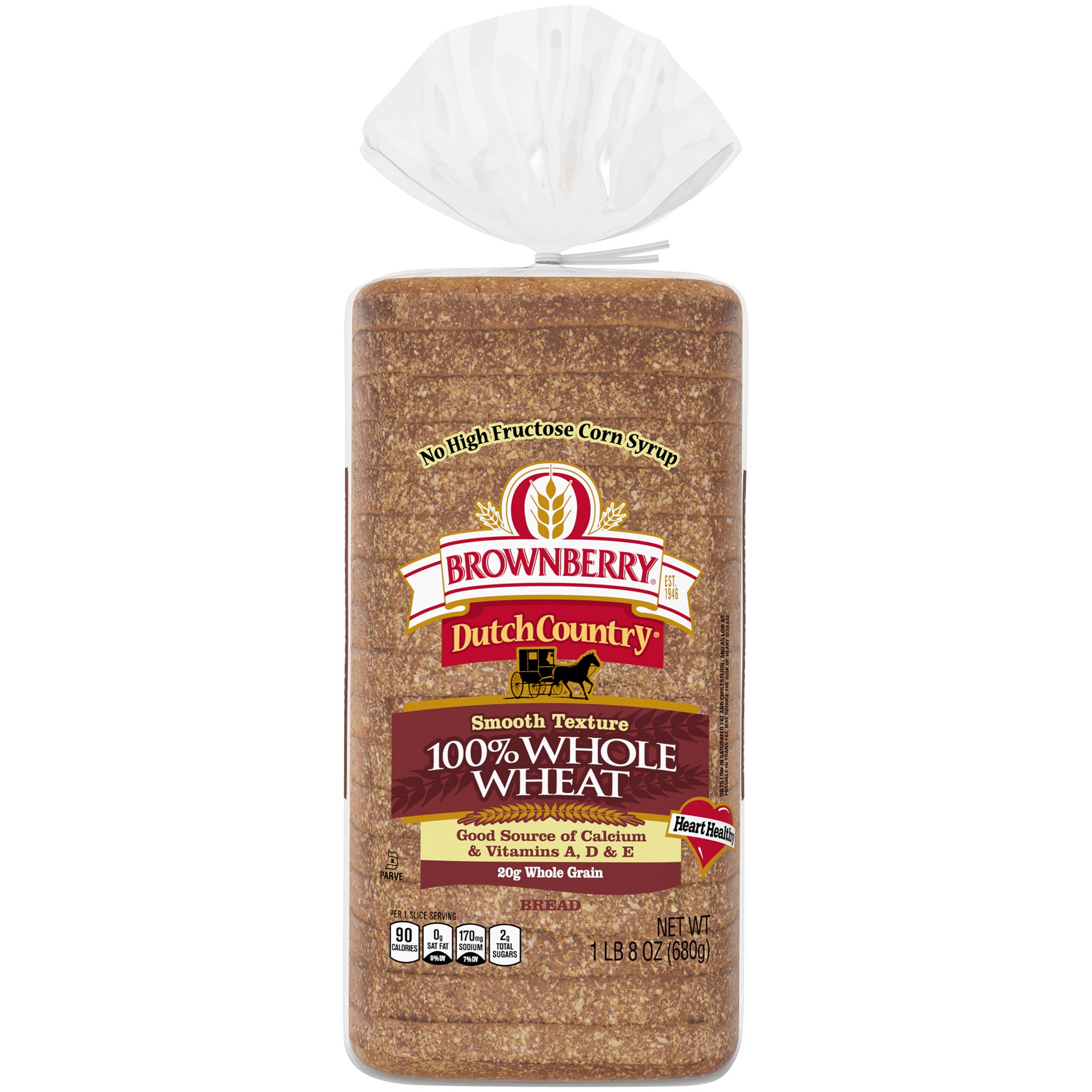 slide 1 of 5, Brownberry Dutch County 100% Whole Wheat Bread 24oz, 24 oz