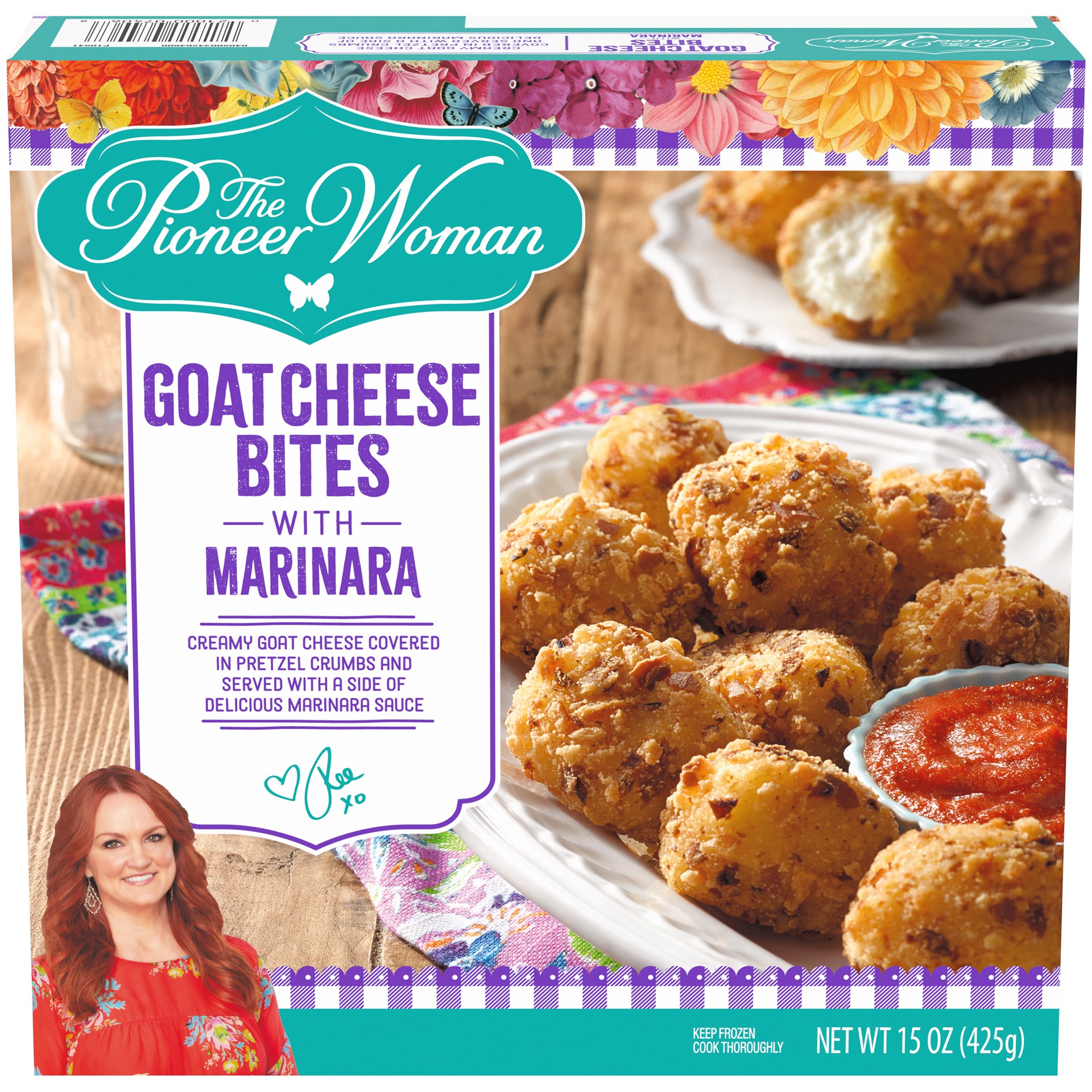 slide 1 of 5, The Pioneer Woman Goat Cheese Bites with Marinara Sauce Frozen Snacks, 15 oz Box, 15 oz