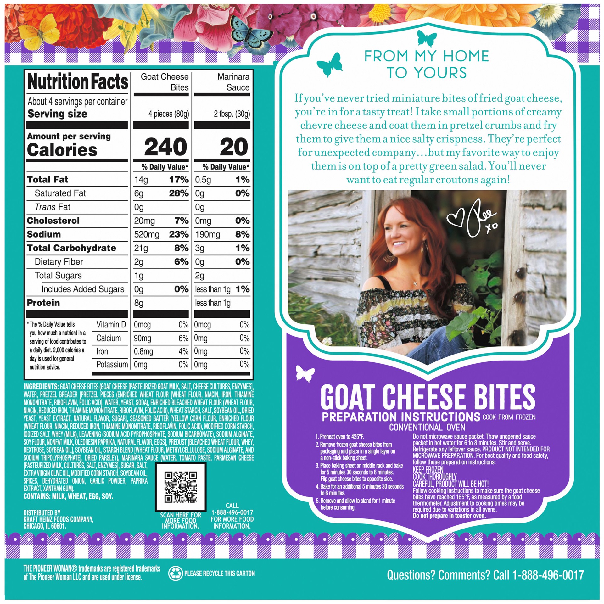 slide 3 of 5, The Pioneer Woman Goat Cheese Bites with Marinara Sauce Frozen Snacks, 15 oz Box, 15 oz