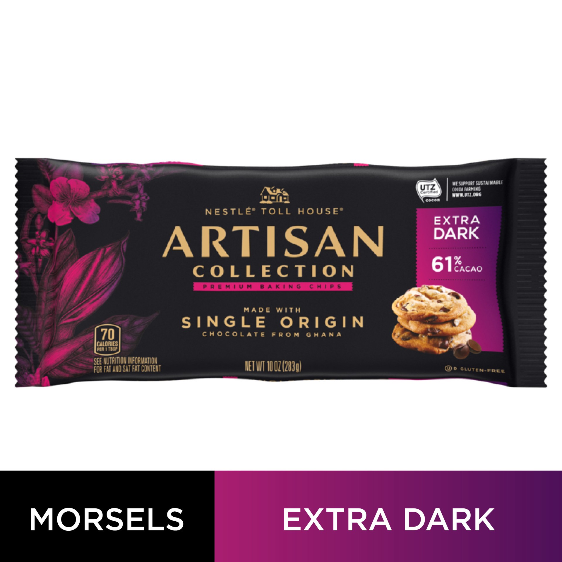 slide 1 of 8, NESTLE Toll House Artisan Collection Extra Dark 61% 10 oz Bag, 10 oz