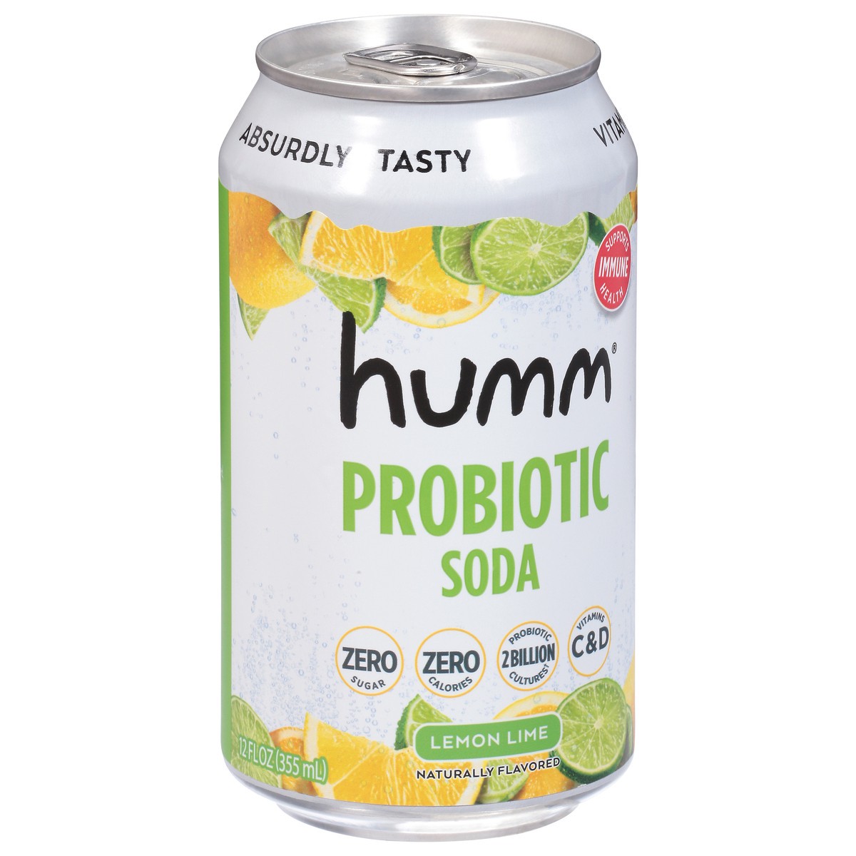 slide 2 of 9, Humm Lemon Lime Probiotic Soda 12 fl oz,