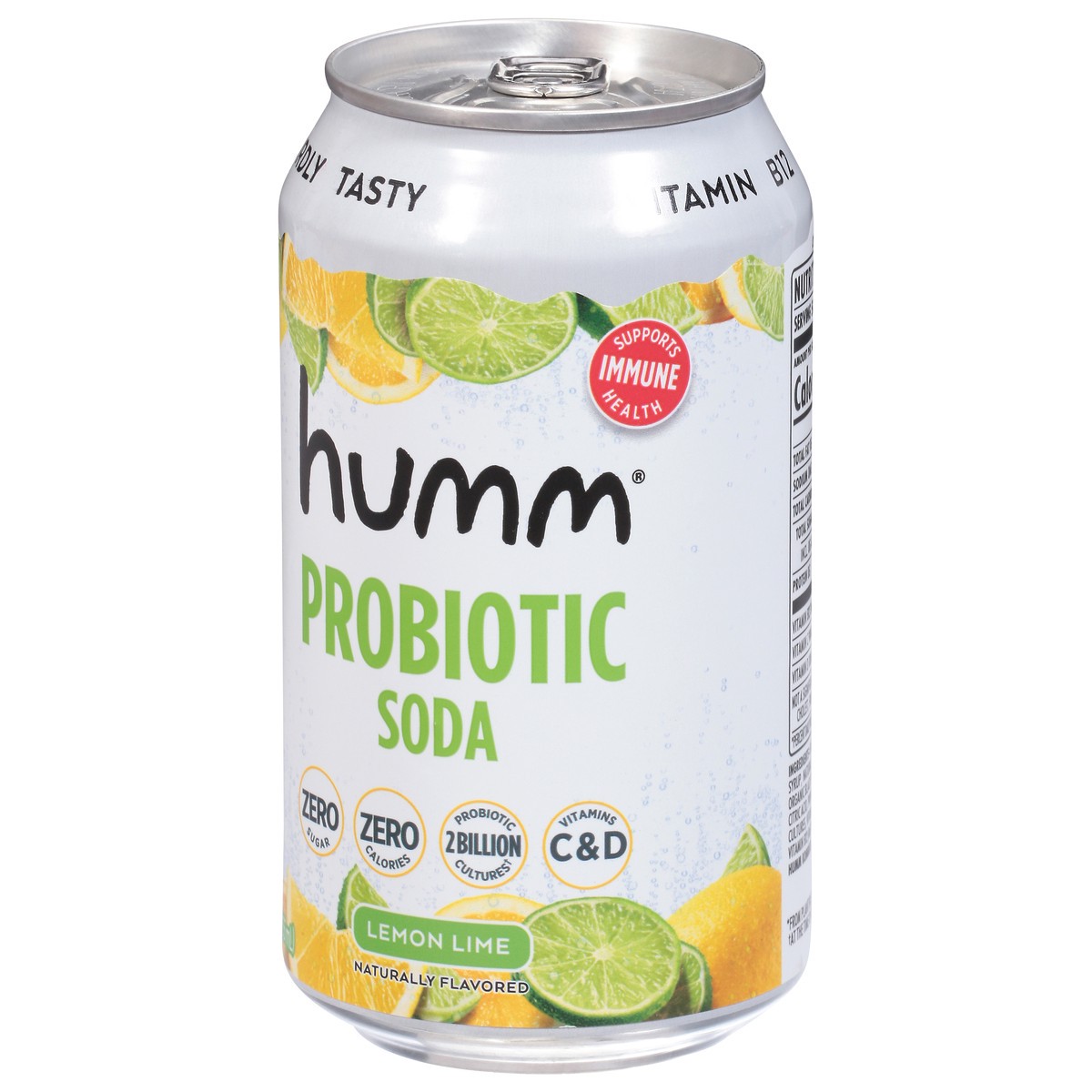 slide 3 of 9, Humm Lemon Lime Probiotic Soda 12 fl oz,