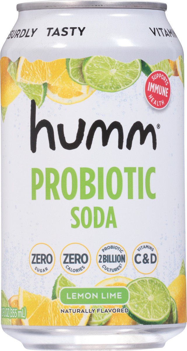 slide 9 of 9, Humm Lemon Lime Probiotic Soda 12 fl oz,