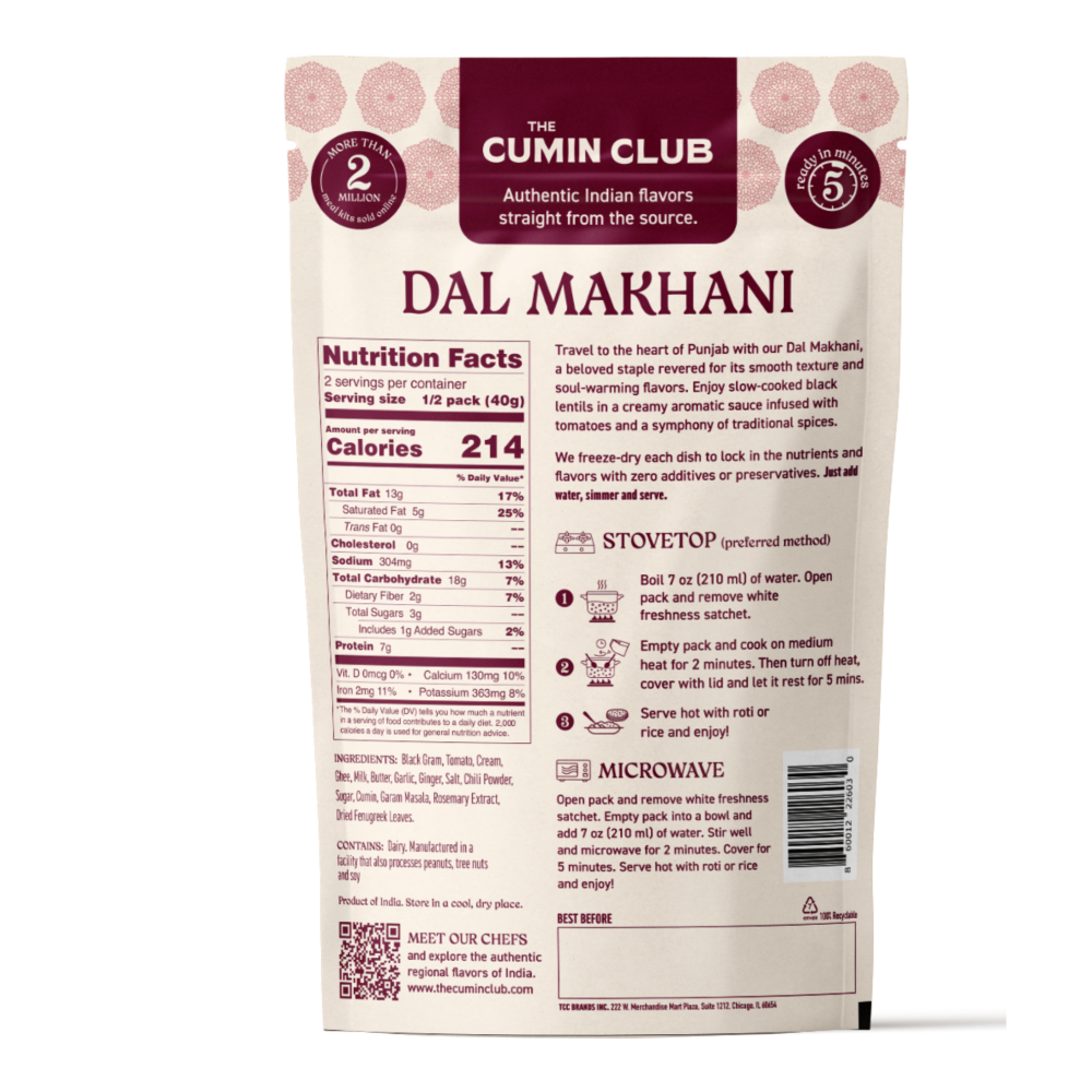 slide 2 of 2, The Cumin Club Dal Makhani, 2.8 oz