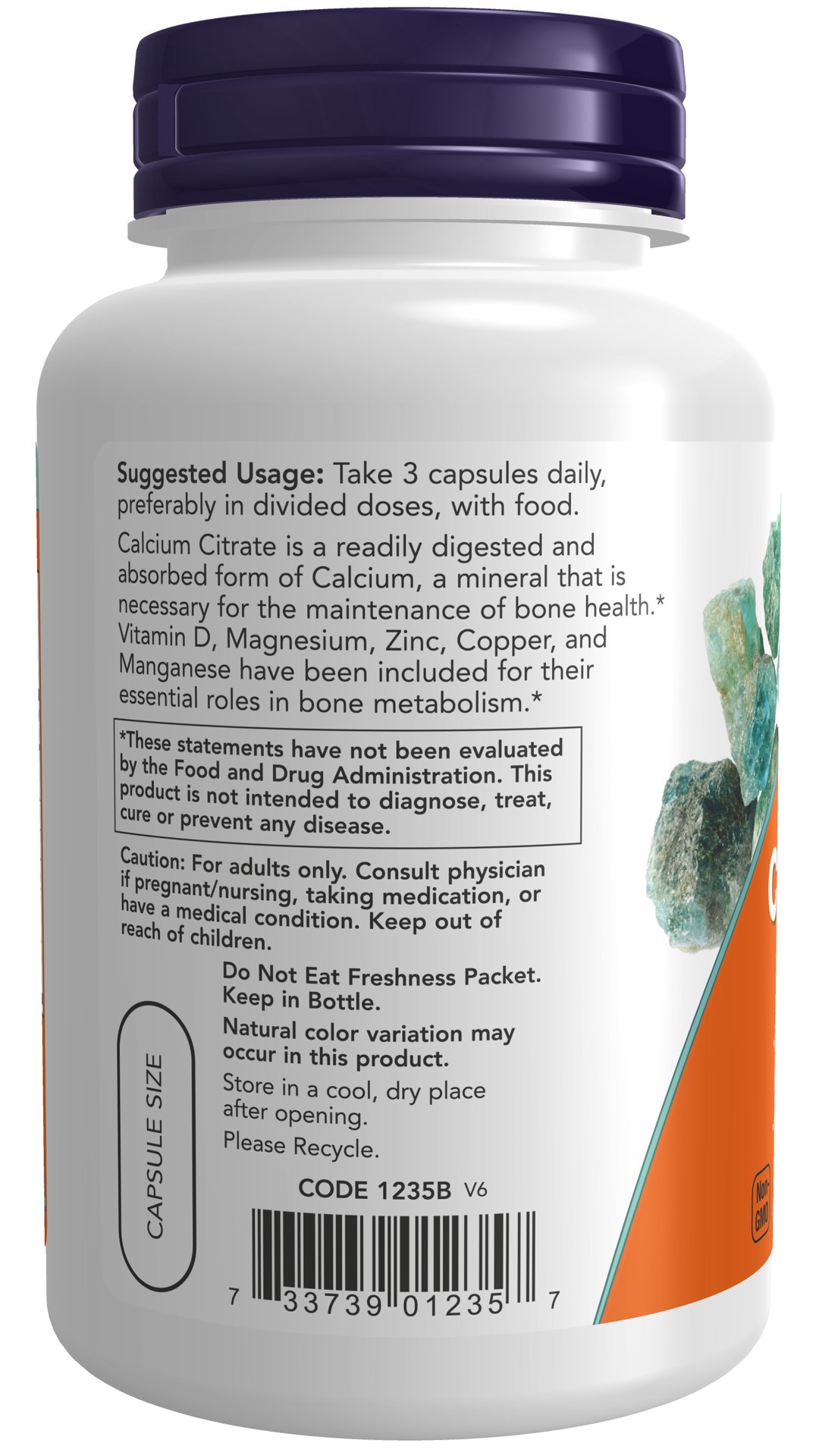 slide 3 of 4, NOW Supplements Calcium Citrate - 120 Veg Capsules, 120 ct