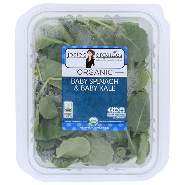 slide 1 of 1, Josie's Organics Baby Spinach & Kale, 5 oz