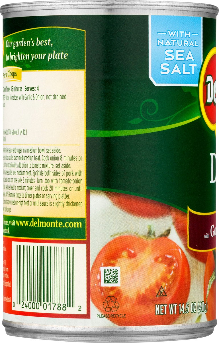 slide 6 of 11, Del Monte Diced Tomatoes with Garlic & Onion 14.5 oz, 14.5 oz