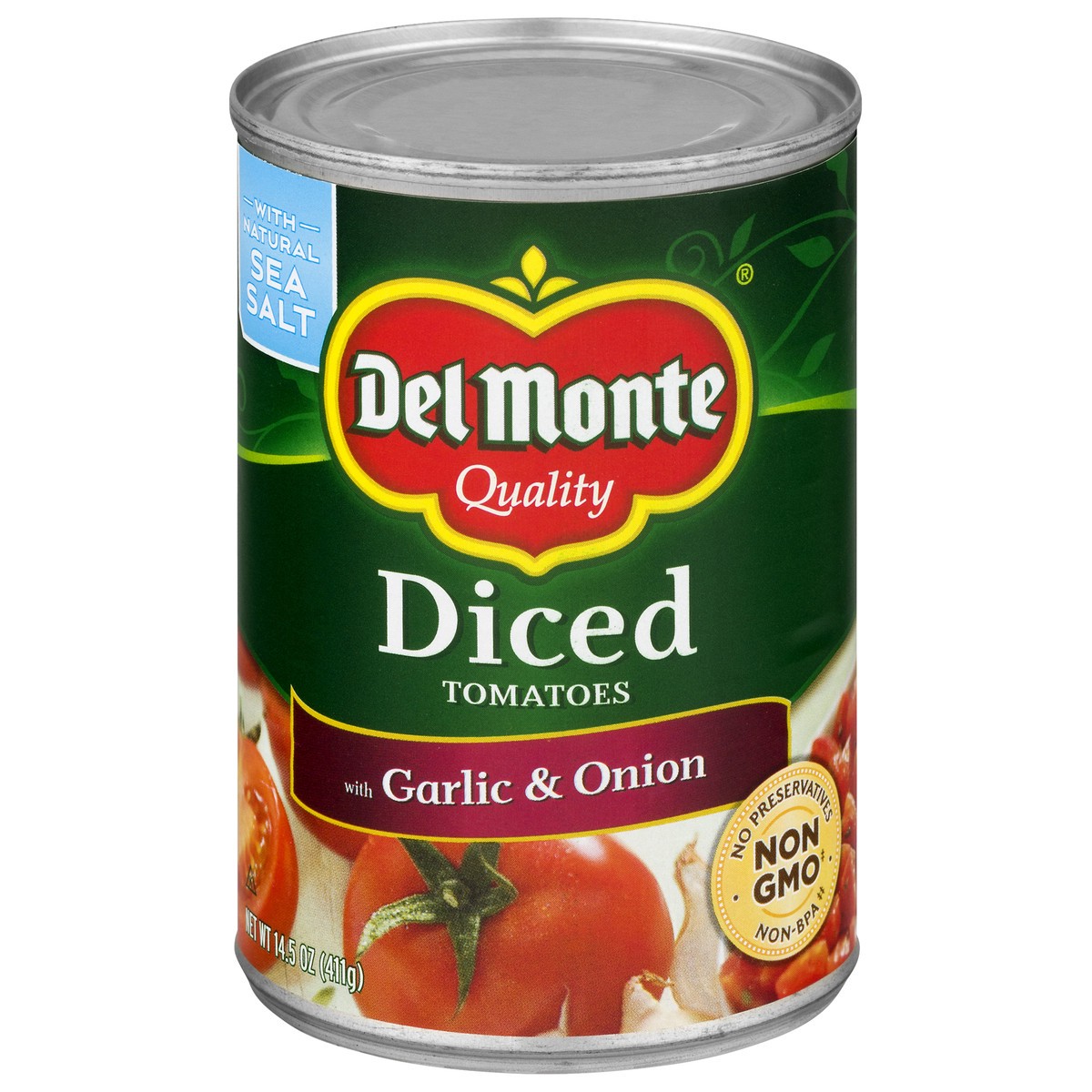 slide 5 of 11, Del Monte Diced Tomatoes with Garlic & Onion 14.5 oz, 14.5 oz