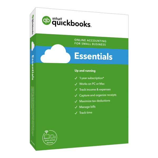 slide 2 of 2, QuickBooks Intuit® QuickBooks® Online Essentials 2019, For PC/Mac®, 1-Year Subscription, Download, 1 ct