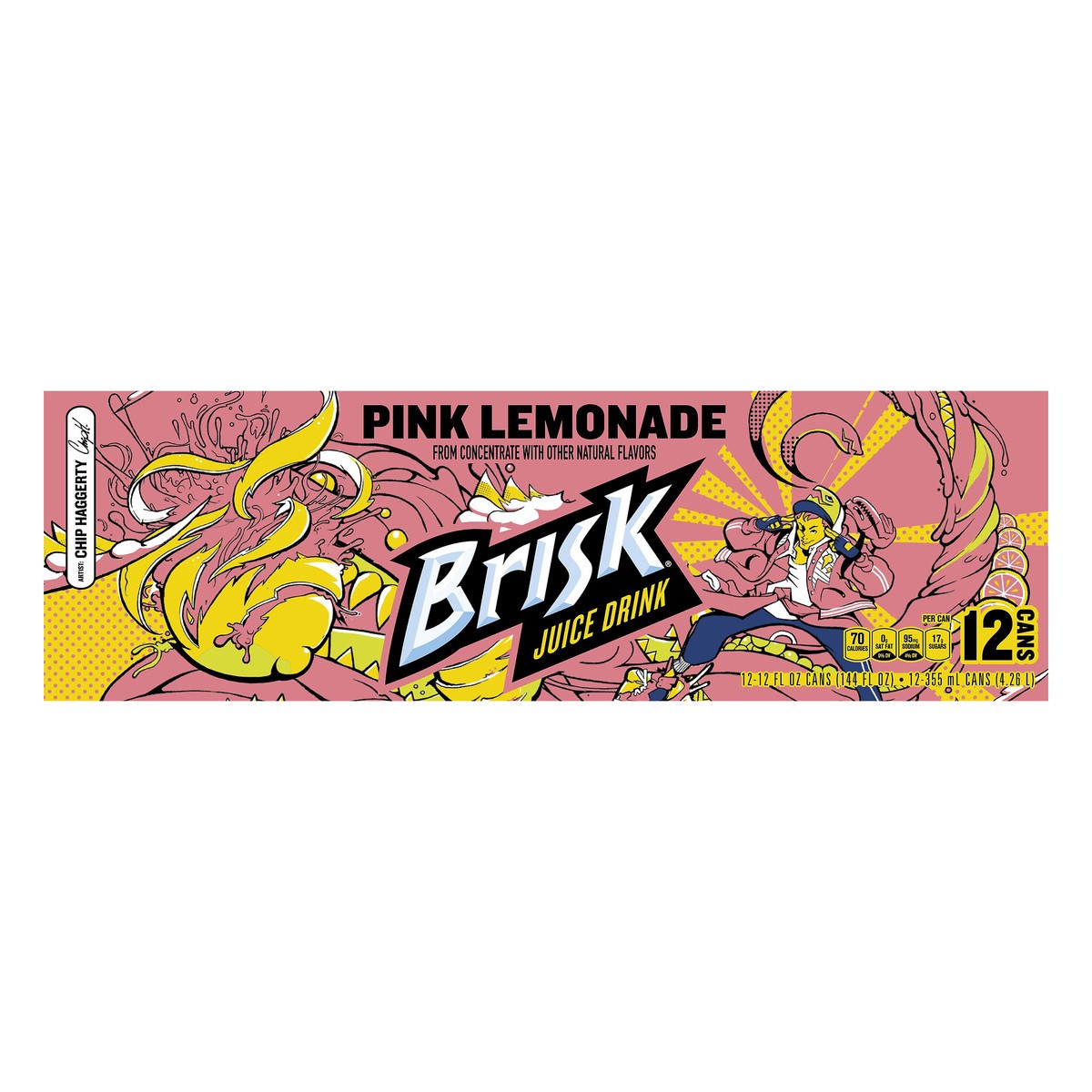 slide 4 of 5, Brisk 12 Pack Pink Lemonade Juice Drink 12 ea - 12 ct, 12 ct