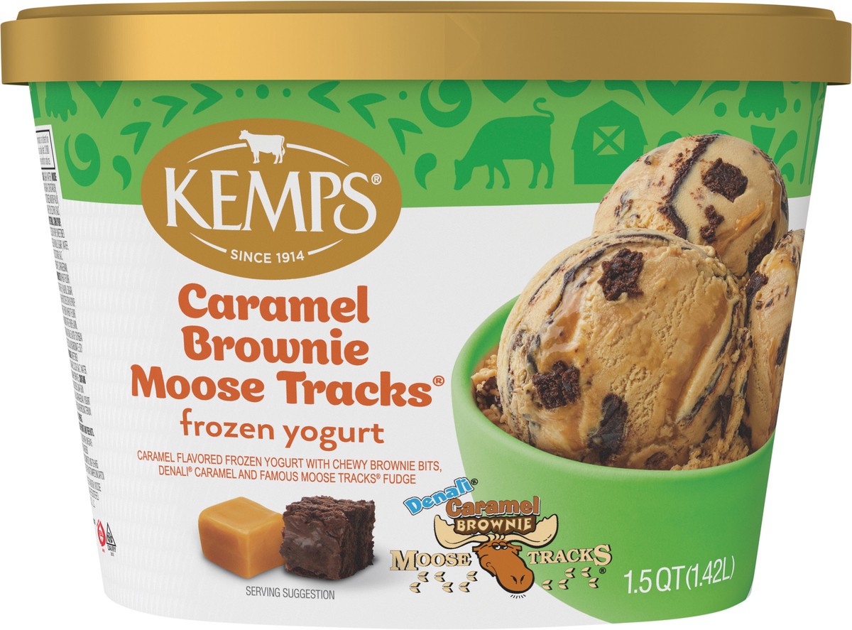 slide 6 of 14, Kemps Caramel Brownie Moose Tracks Frozen Yogurt 1.5 Quart, 