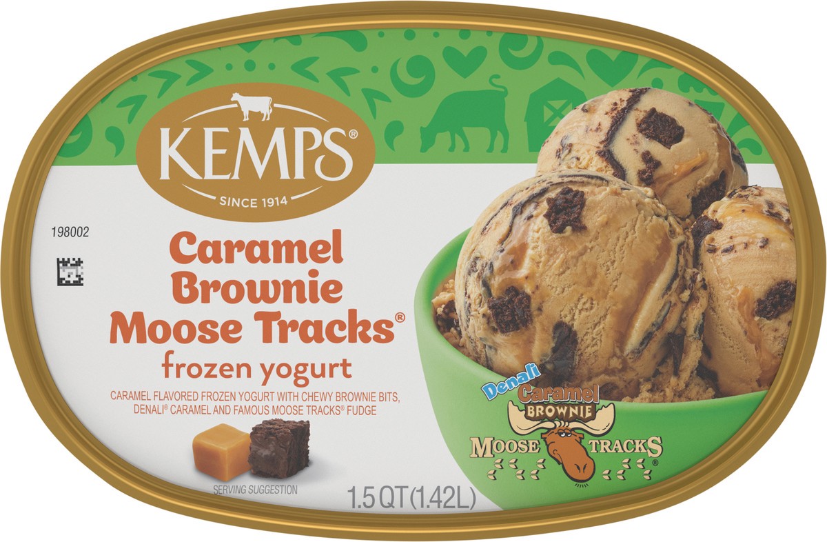 slide 14 of 14, Kemps Caramel Brownie Moose Tracks Frozen Yogurt 1.5 Quart, 