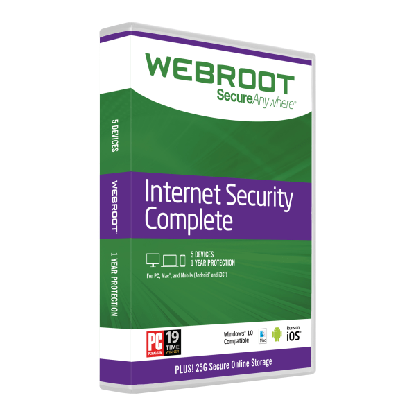 slide 1 of 2, Webroot® SecureAnywhere™ Complete With Antivirus, For 5 PC/Mac® Devices, 1-Year Subscription, Disc, 1 ct