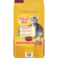 slide 6 of 10, Meow Mix Hairball Control with Flavors of Chicken, Turkey , Salmon & Ocean Fish Adult Complete & Balanced Dry Cat Food - 6.3lbs, 6.3 lb