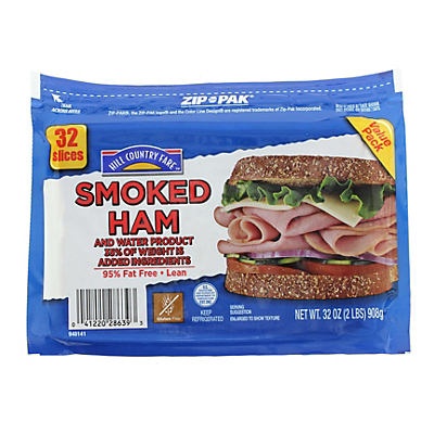 slide 1 of 1, Hill Country Fare Cooked Extra Lean Smoked Value Pack Ham and Water Product, 32 oz