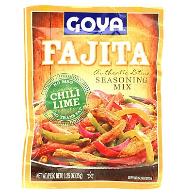 slide 1 of 1, Goya Chili Lime Fajita Seasoning Mix, 1.25 oz