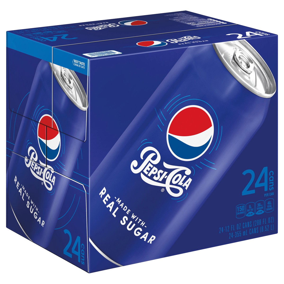 slide 4 of 6, Pepsi Real Sugar Cn 24Cb - 24 ct, 12 oz