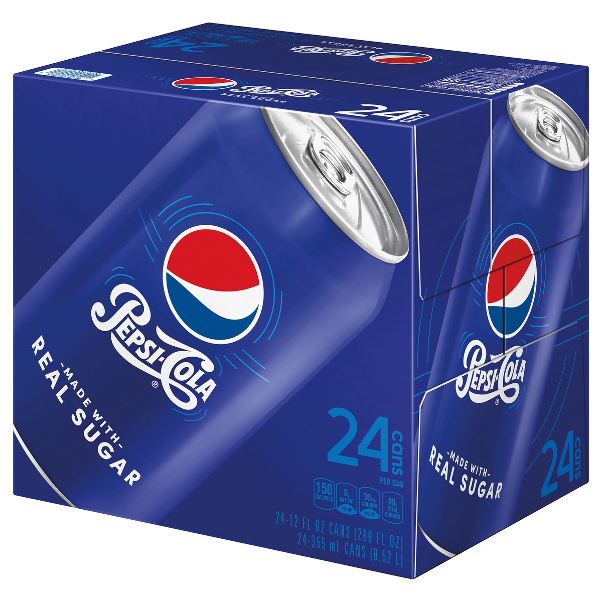 slide 6 of 6, Pepsi Real Sugar Cn 24Cb - 24 ct, 12 oz