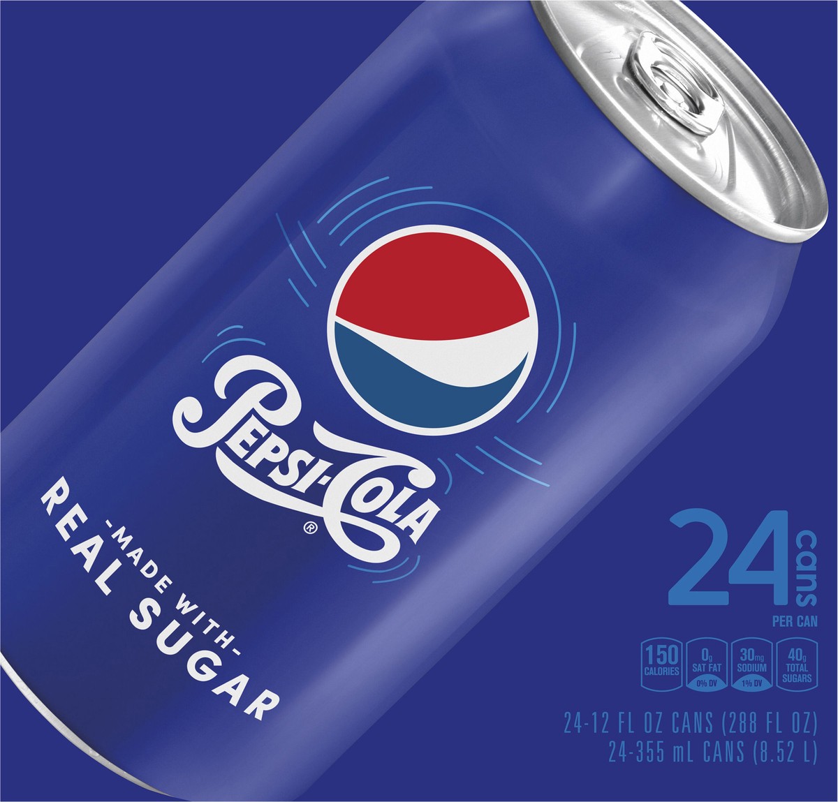 slide 3 of 6, Pepsi Real Sugar Cn 24Cb - 24 ct, 12 oz
