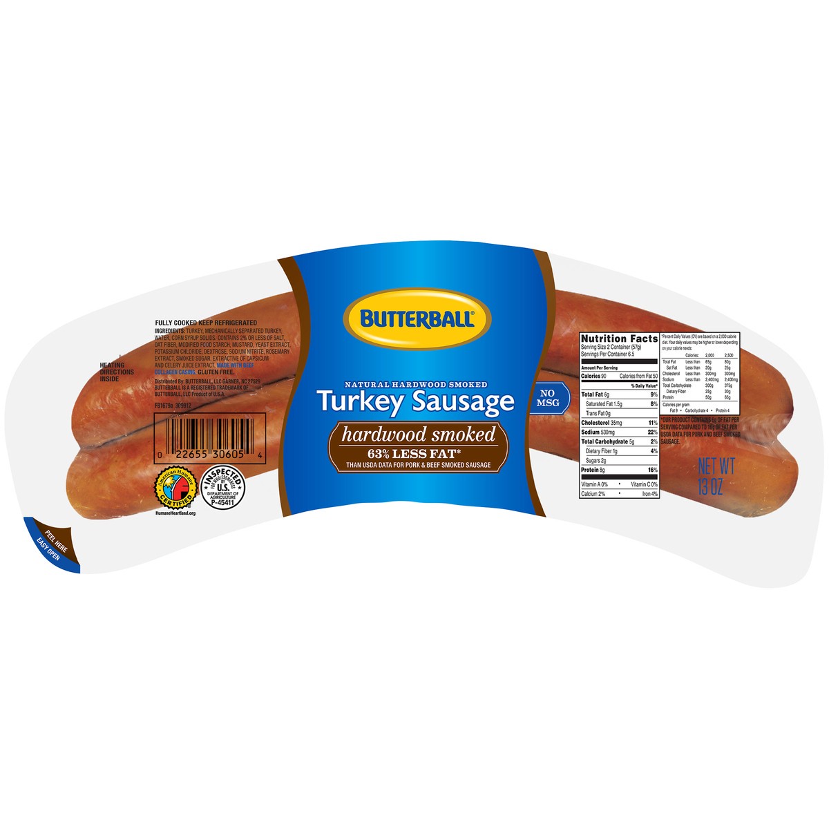 slide 5 of 14, Butterball Smoked Turkey Dinner Sausage - 2 Count 13 Oz, 14 oz