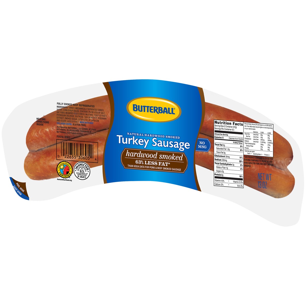 slide 6 of 14, Butterball Smoked Turkey Dinner Sausage - 2 Count 13 Oz, 14 oz