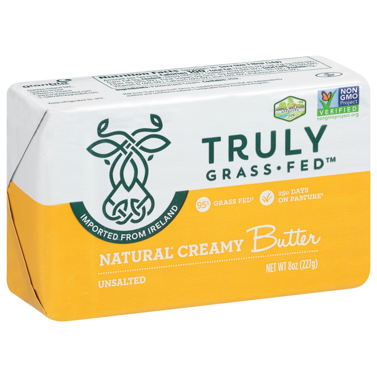 slide 2 of 9, Truly Grass Fed Naturally Creamy Butter Unsalted, 1 ct